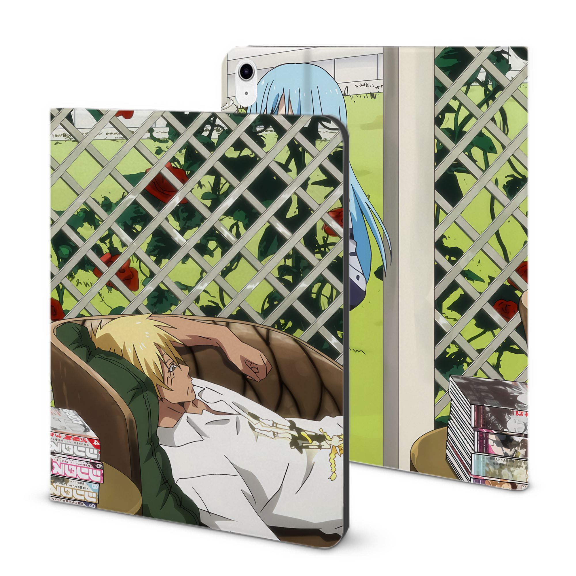 （画像用） 転スラ Regarding Reincarnated to Slime IPad ケース ブック型 PUレザー TPU 耐衝撃 軽量 薄型 ペン収納なし 全面保護 IPad 各モデル対応